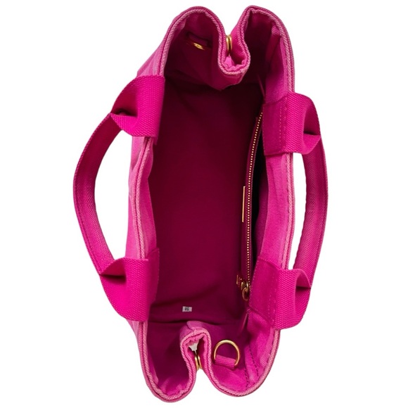 Prada Canapa Canvas Medium Tote Bag Hot Pink - Picture 6 of 15